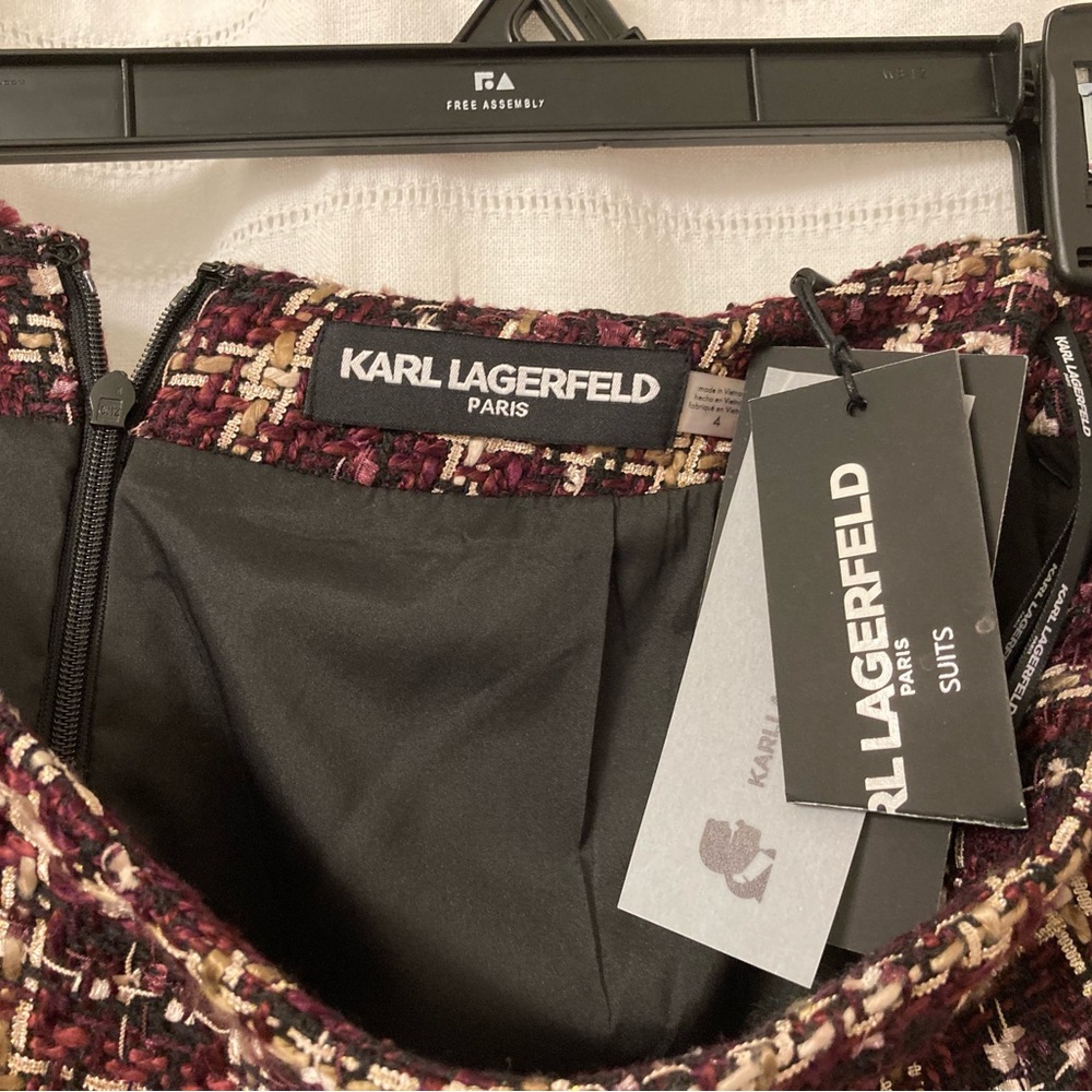 NWT Sz 4 Karl Lagerfeld Paris colorful Boucle Pencil Skirt